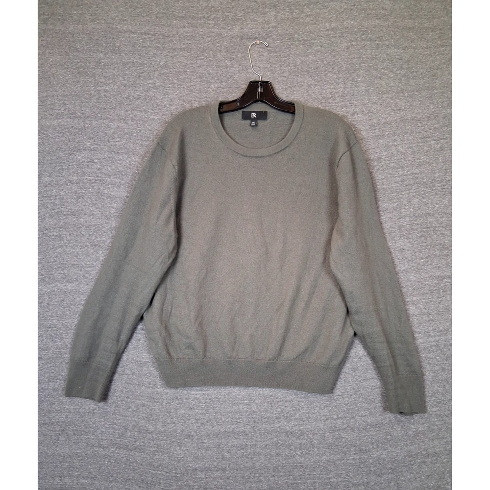 Banana Republic Womens Sweater XL Green Gray 100% Merino Wool Capsule Academia